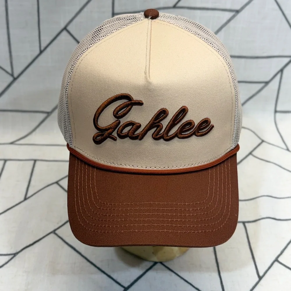 Dirt Pile Creative Company Trucker Hat OSFM Brown Cream Gahlee Snapback Mesh Cap